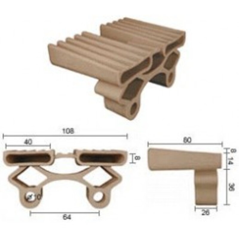 a picture of DEL 80 fittings for double 38x8mm slats and 8cm depth