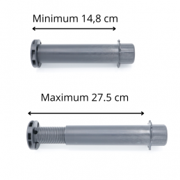 Adjustable central foot for bed bases