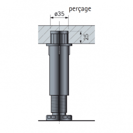 Adjustable central foot for bed bases