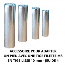 adaptateur pour pieds de lit tige filetée de 8 mm en tige lisse 10 mm| Spot Literie
