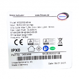 Moteur MD200 de la marque Limoss, télécommande RF, puissance 2*6000N