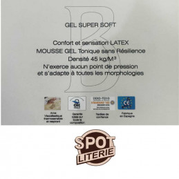 description de l'oreiller BELNOU a mémoire de forme effet latex de taille 60*40