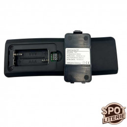 Location of AAA batteries for the TXT 10 UMEC remote control