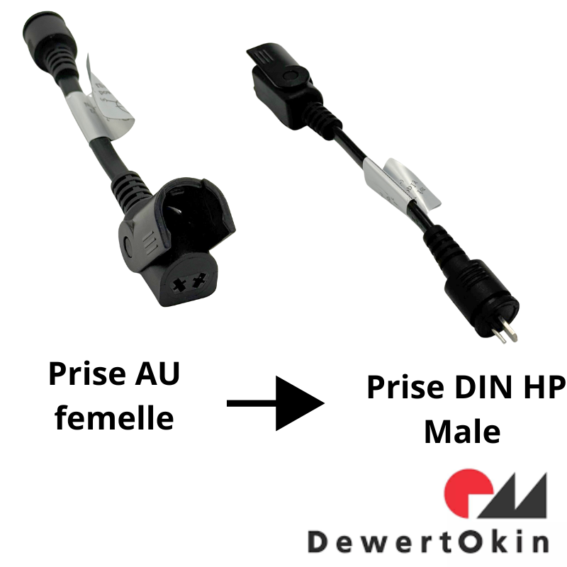 Câble adaptateur DIN HP male / AU femelle
