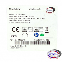 Moteur MD201 LIMOSS 6000 N barres 34 mm 452240