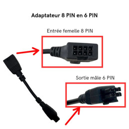 adaptateur 8 pin en 6 pin
